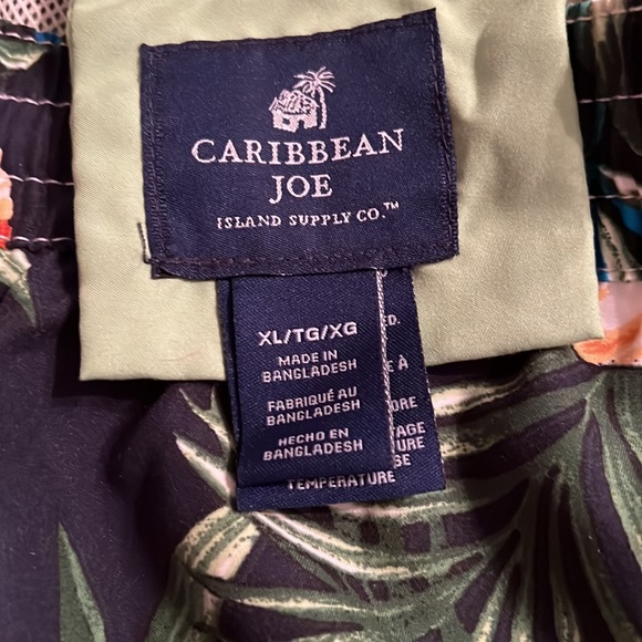 CARIBBEAN JOE SIZE XL MEN’S SWIM TRUNKS MESH LINING, ELASTIC DRAW STRING WAIST - Picture 6 of 8